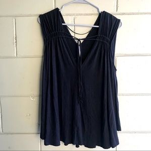 Free People Flowy Black Top